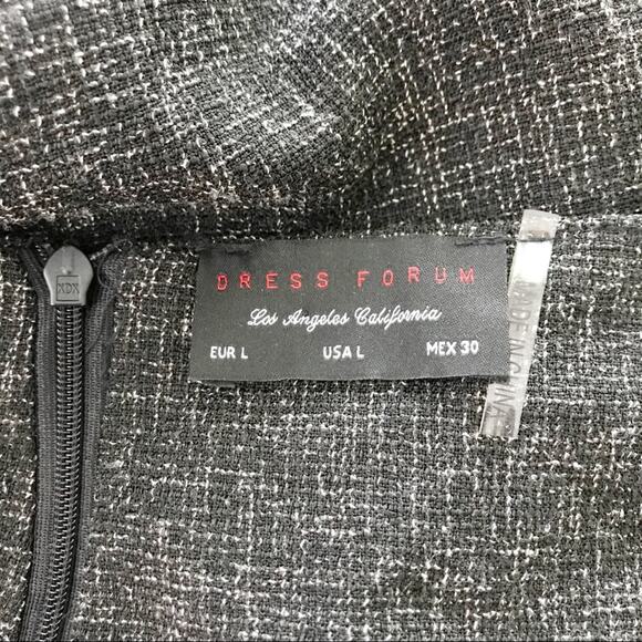 Dress Forum Womens Large L Black White Tie Waist Shorts Speckle Cotton Blend - Picture 8 of 10